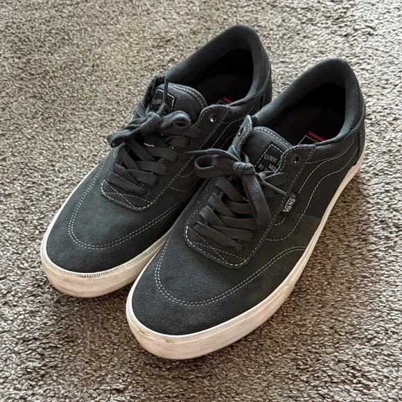 Vans Men's Charcoal and White Sneakers - Picture 1 of 4